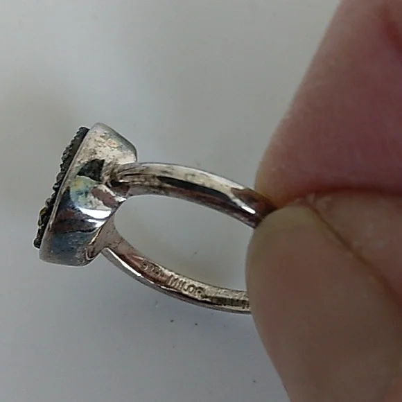 STERLING PURPLE DRUZY QUARTZ RING SIZE 7 - Picture 6 of 7